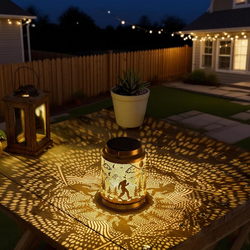 Miggley Bigfoot Solar Lantern for Garden Outdoor Decor – Hanging Metal Light Decoration for Patio, Yard, Lawn, Pathway, Backyard – Sasquatch Gift for Mom, Women, Grandma - Image 3
